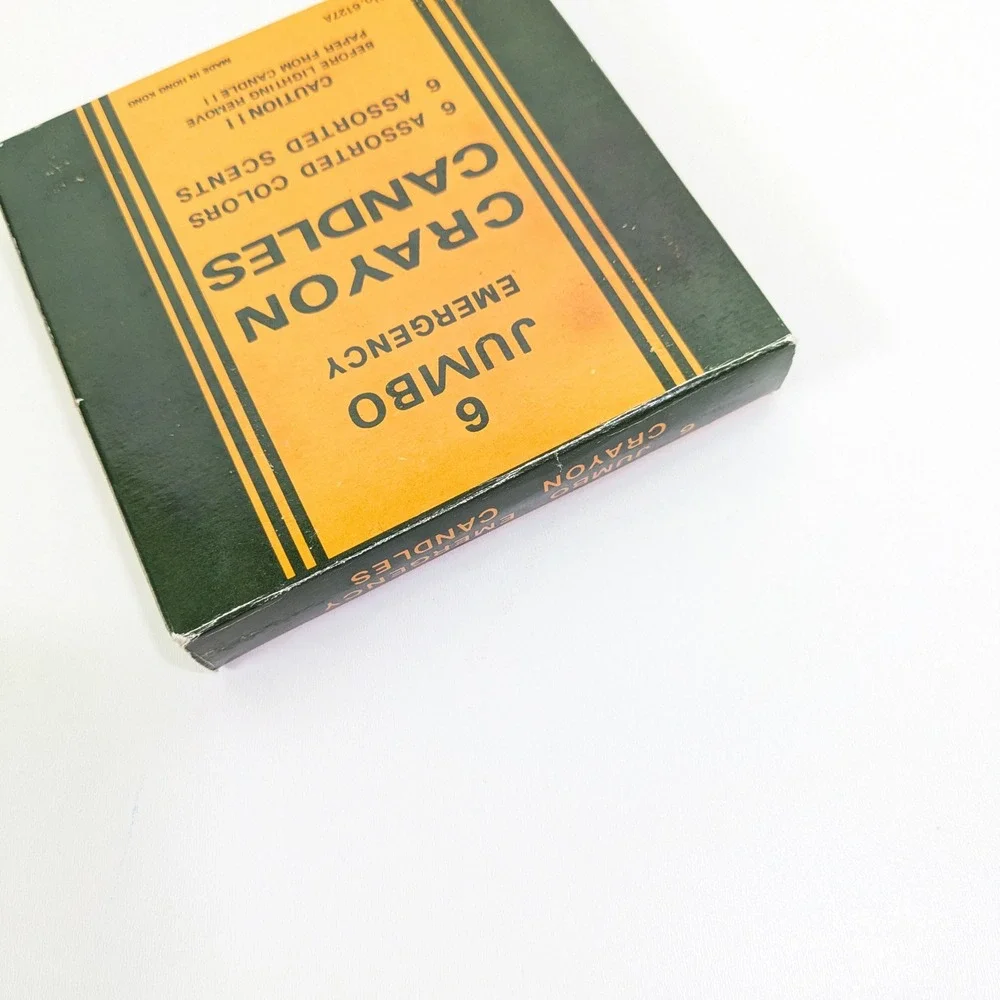 VTG Jumbo Emergency Crayon Candles 6 Pack Scented MCM Retro Novelty Hong Kong